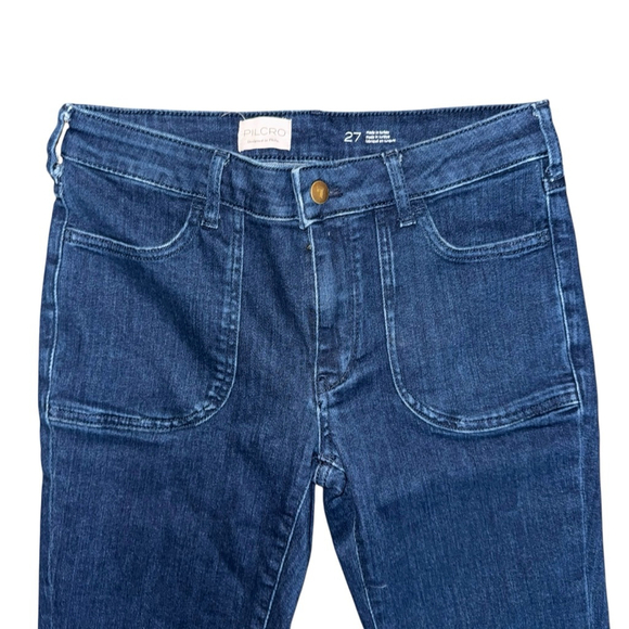 Anthropologie Pilcro Jeans Size 27x 30 Flare Dark wide leg trendy designer - Picture 7 of 7